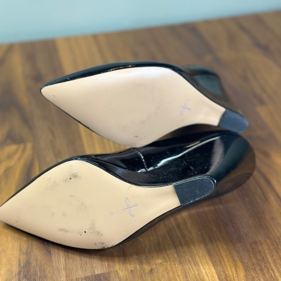 Pour La Victoire Lolas Black Patent Leather Wedge Almond Toe - Picture 9 of 9